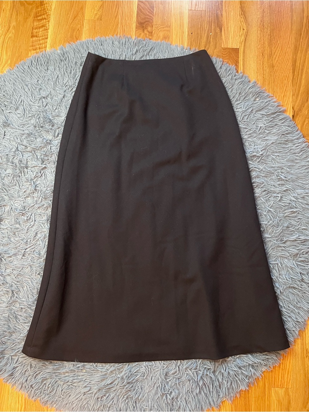 Chadwicks Classic Black Women's A-Line Wool Midi Skirt Size 12